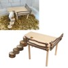 Hamster Climbing Platform Multipurpose Natural 2 Layer Wooden Hamster Playing