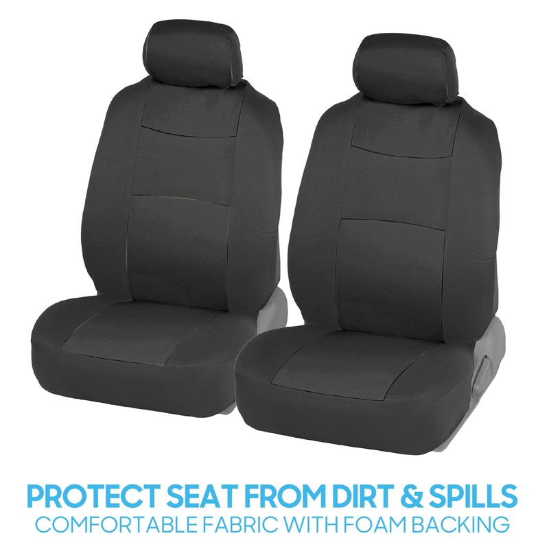 BDK PolyPro Car Seat Covers Full Set in Solid Charcoal
