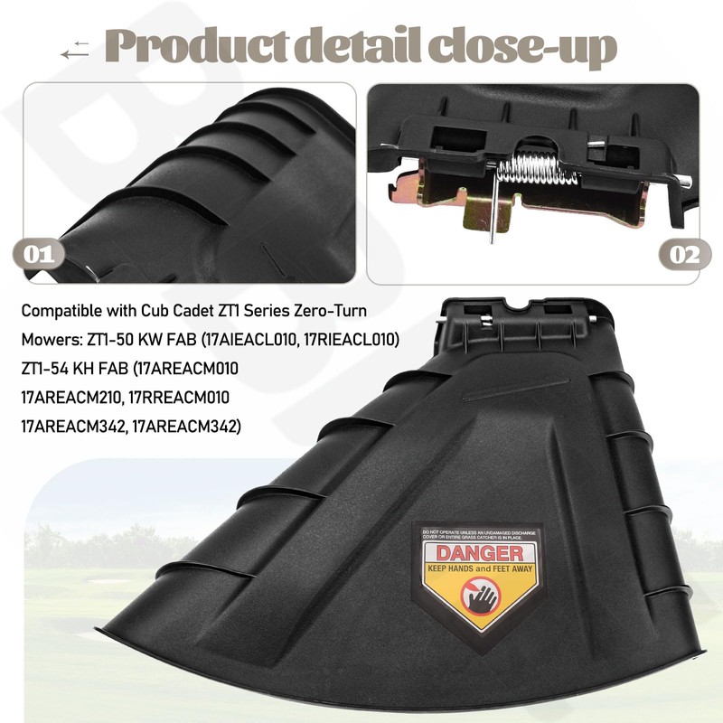BIBIJIE 631-07619 Side Discharge Deflector Chute Assembly for CUB Cadet