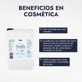 HEBBE - Glicerina Vegetal 5 kg | Ideal para Piel Sensible | Suavizante para Jabones | Reductor de Irritantes | Contenido de 5kg
