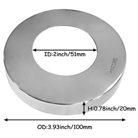 Uenede 4PCS 304 Stainless Steel Pool Ladder Escutcheon Plates, Fits for 1.9" Diameter Tubing Swimming Pool Handrail, Pool Handrail Covers for Inground Pools or Spa Handrail