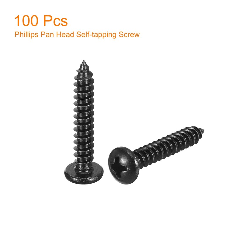 sourcing map 4mm x 25mm Phillips Pan Head Self-tapping Screw,