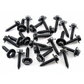 Retro-Motive Black Hex Head Trim Screws- M4.2mm x 20mm Long- 7mm Hex- Fits Chevy Truck- Qty.25- #1960