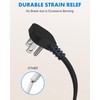 Flat Plug Short Extension Cord 1Ft Low Profile Adapter 3