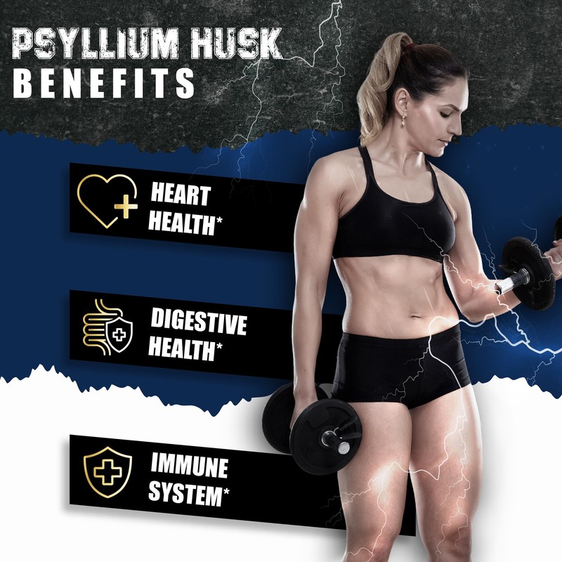 BMVINVOL Psyllium Husk Capsules Fiber Supplement with Fenugreek, Turmeric, Ginger,