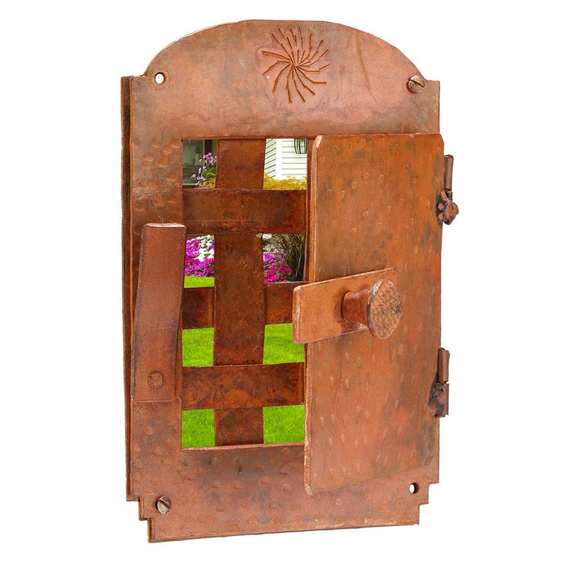 STALLION HARDWARE Hand-Forged Iron Speakeasy Rust Finish Door Grill –