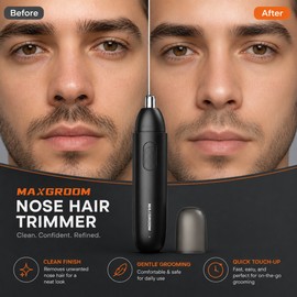 Rechargeable Nose Hair Trimmer for Men – 360° Dual-Blade Electric Grooming Tool for Nose, Ears & Brows