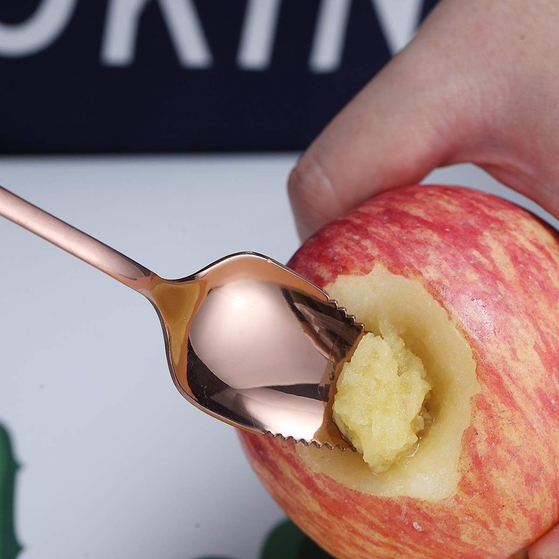 Rose Gold Grapefruit Spoons 3 Pieces Set, 2 Stainless Steel