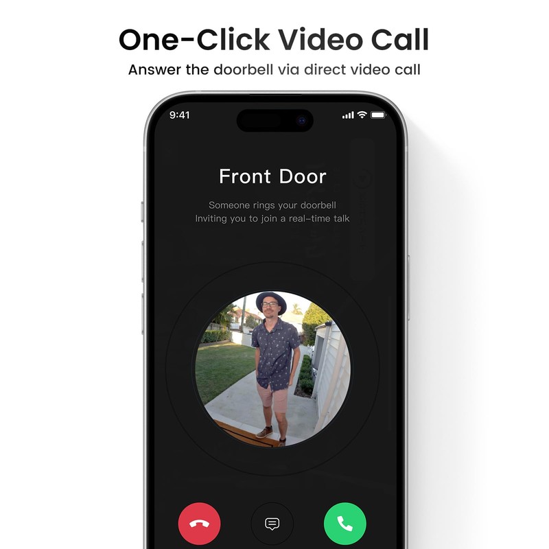 AOSU Wireless Doorbell Camera, 170° Ultra Wide Viewing Angle, Intelligent