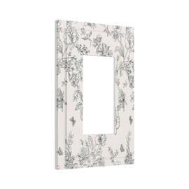 Country Black And White 1-Gang Rocker Wall Plate Cover Floral Vintage Flowers Birds Abstract Art Decorative Light Switch Cover Modern Electrical Outlet Covers Home Accessories Decor