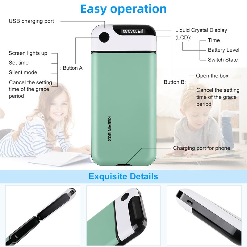 Phone Lock Box with Timer,Timed Lock Box,USB Charging Type,Time Can