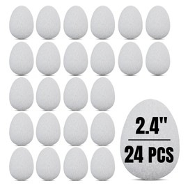 Foam Easter Eggs for Crafts - 24 Pcs 1.75" x 2.4" White XPS Foam for DIY Decorations, Kids’ Arts Projects & School Activities - Easter Eggs to Decorate