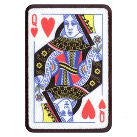 Queen of Hearts Card Patch Deck Suit Embroidered Iron On Foto