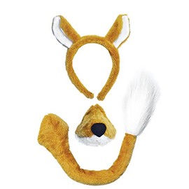 Vibrant Yellow & White Fox Disguise Kit With Sound - Perfect Accessory for Cosplay, Parties, Forest-Themed Events, Costumes, Hidden Adventures, & Festivities
