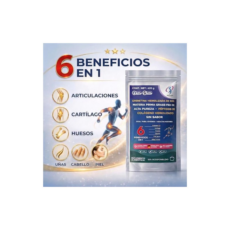 Grenetina Hidrolizada de Res Grass Fed 420g | 95% Biodisponibilidad