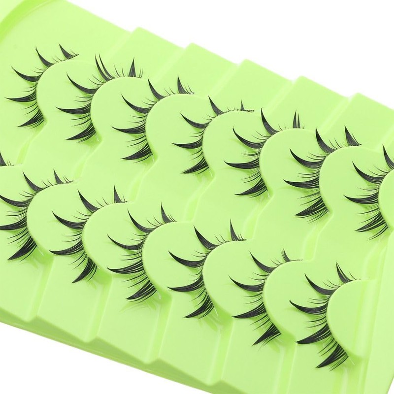 7 Pairs Cartoon Eyelashes and Clear Bands, Japanese Anime Cosplay