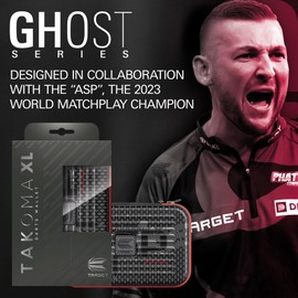 Target Darts Nathan Aspinall Ghost Series XL Takoma Wallet – Darts Case, Black/White Storage Cases, “The Asp” Zipper Dart Holder, Professional Accessories – Holds 6 Fully Assembled Darts