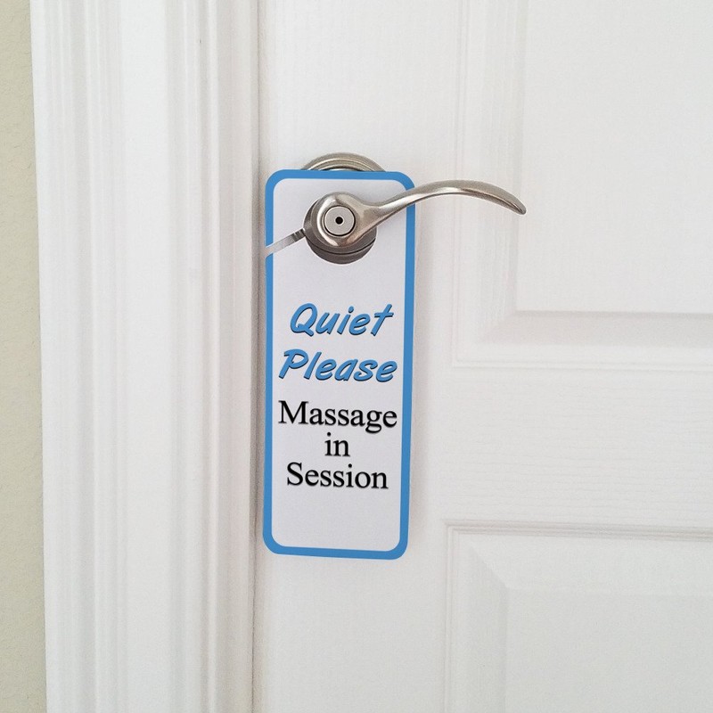 Graphics and More Quiet Please Massage in Session Plastic Door