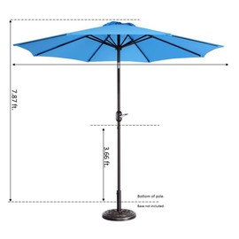 Pure Garden 741227ETJ Patio Umbrella, Blue, 9 stopa