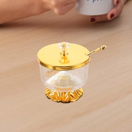 Kichvoe condiment canisters chili container seasoning jars salt containers salt pepper container salt and pepper bowls coffee decor glass sugar container alloy vertical stripes loose tea