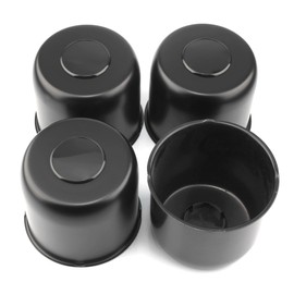 GTownWorks 4Pcs 4.88inch Trailer Wheel Center Caps Fit 4.88"-4.9" Center Bore Truck Trailer RV SUV Wheels Rims, Carbon Steel Black Hub Covers
