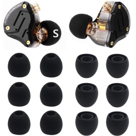 Replacement Earbuds Tips Silicone Ear Tips for KZ ZS10 Pro, Earphones Eartips Small Size 6 Pairs,Black 4233S