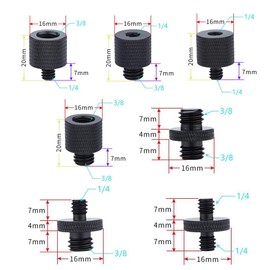 MOMI Camera Screw Conversion Adapter Microphone Accessories Conversion Adapter 3/8" Female to 1/4" Male 1/4" Female to 3/8" Male 1/4" Female to 3/8" Male 3/8" Male Conversion Screw Adapter Universal