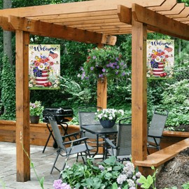 Damukoo Garden Flag Stand for Wall, Garden Flag Holder for Mailbox Post,Metal Yard Flag Pole Hanger for Outside,Garden Flag Wall Hanger Stake for Mini&Small Flag 12x18 Decor with Stopper