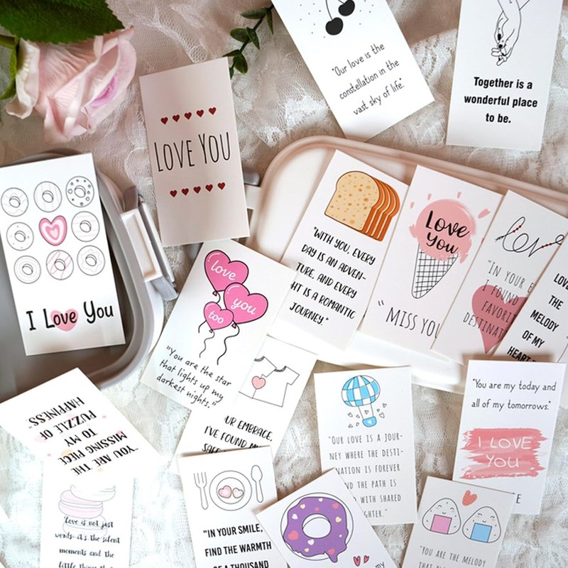 21Pcs Lover Lunch Box Cards,Inspirational Love Cards,Anniversary Commemorative Bento Boxes,Couples'