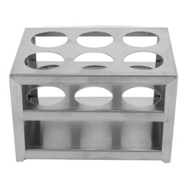 Test Tube Rack Stainless Steel Test Tube Holder - Laboratory Stand with 6 Holes and 3 Levels for 32 mm Test Tubes