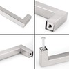 Probrico 5 Pack|Brushed Nickel Square Cabinet Handles Drawer Pulls 12-3/5"