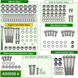 673-Piece Polished Stainless Steel Bolt Screw Kit for Yamaha Banshee YFZ350 - Comprehensive Fastener Set