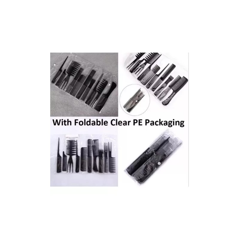 Camila Juego De 10 Peines Para Barbería,estetica Y Estilismo