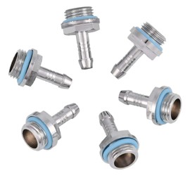 Richer-R Water Cooling Fitting,6 PCS PC Water Cooling Two-Touch Fitting G1/4 Thread Barb Connector for Tube,6mm/ 7.2mm/ 9mm/ 11mm Diameter For Your Option(11mm)