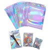 100 Pcs Holographic Mylar Bags, Smell Proof Bags with Clear