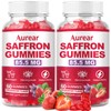 2 Pack Saffron Gummies, 10-in-1 Saffron Supplement, Strawberry Flavor