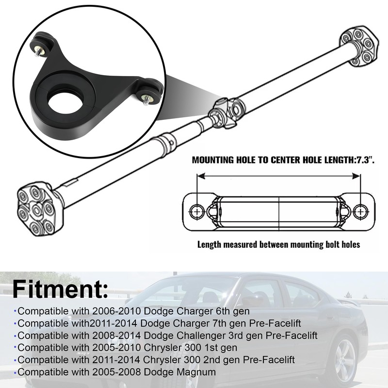 Camotokiit Driveshaft Center Bearing Support Silver Carrier Upgrade for 2005-2014