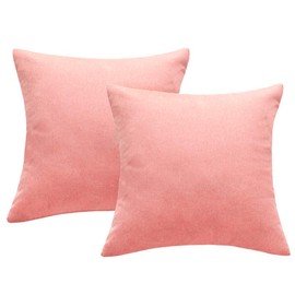 4TH Emotion - Funda de cojín impermeable para exteriores, funda de cojín para patio, sofá, sofá, poliéster, decoración del hogar, paquete de 2, 50,8 x 50,8 cm, color rosa
