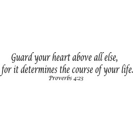 Proverbs 4:23, 5x22, Vinyl Wall Art, Bible Verse Wall Decal by Scripture Wall Art Motivational and Inspiration Quotes and Sayings, Guard Your Heart