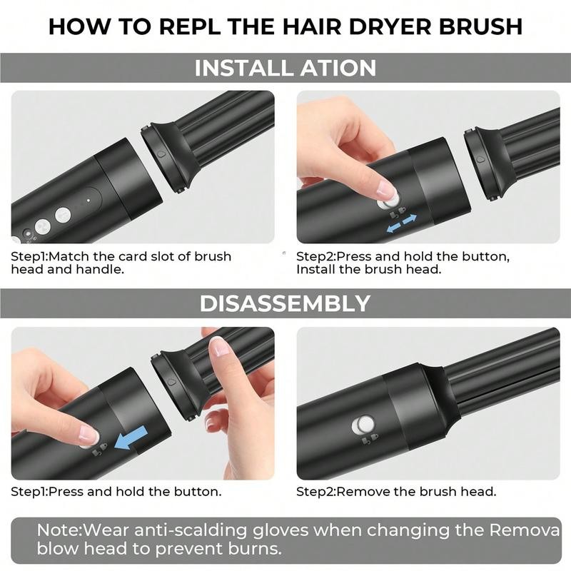 7-In-1 High Speed Brushless Blow Dryer With Auto Curler And