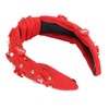 Rhinestone Embellished Knotted Headband Heart Decoration Knotted Jeweled Headband for