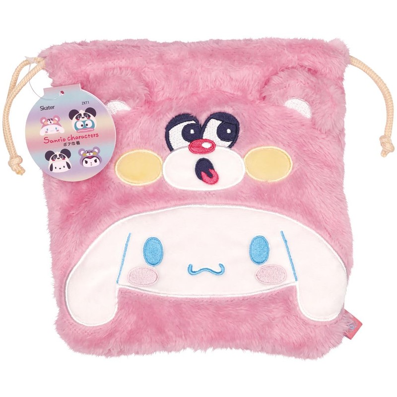Skater ZKT1-A Boa Drawstring Cinnamoroll, Sanrio Drawstring Bag, 10.0 x