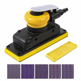 3 x 8 in Jitterbug Air Orbital Sander, 70 mm x 198 mm 1/8 in Orbit, 10,000 Max OPM Non-Vacuum with Extra Hook-Loop Pad and 15pcs (80/120/180/320/400) sandpapers