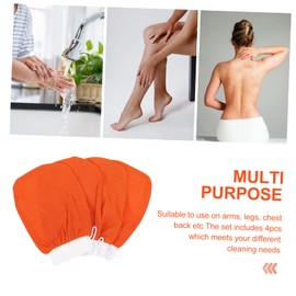 OHPHCALL 4pcs Bath Exfoliating Gloves Soft Body Scrubbing Mitts for Deep Cleaning Massage Exfoliation and Comfortable for Daily Use for Men and Women