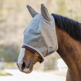 SmartPak Fly Mask with UV Protection, Ears, and Mesh | Wide Secure Velcro® Brand Closure | UV Fly Mask for Horses (Cob)