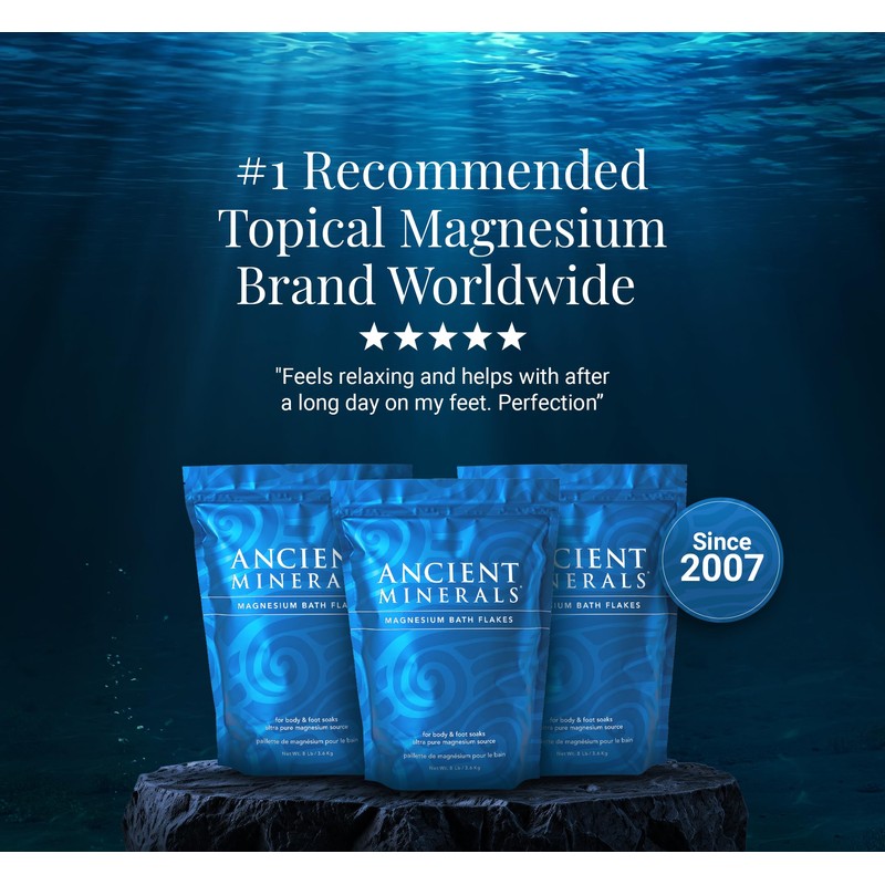 Ancient Minerals Magnesium Bath Flakes - Bathing Alternative to Epsom