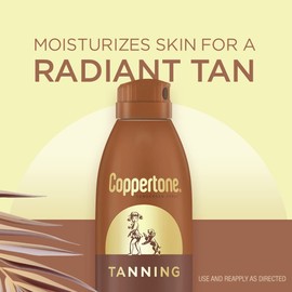 Coppertone Tanning Sunscreen Spray with Broad Spectrum SPF 15, Water Resistant Spray Sunscreen, Lightweight and Non-Greasy, 5.5 Oz, Pack of 3