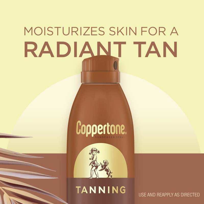 Coppertone Tanning Sunscreen Spray with Broad Spectrum SPF 15, Water