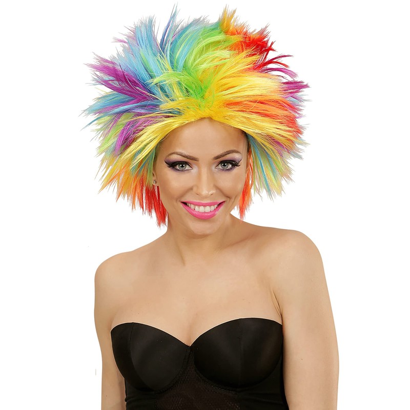 Rainbow Punk Wig - Adult Fancy Dress Accessory