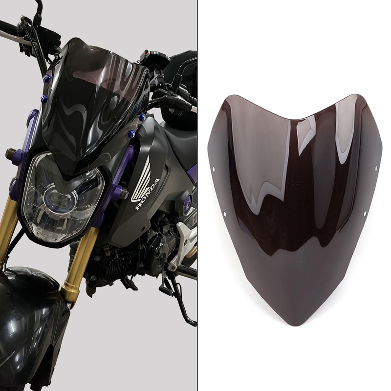 Mokuo Dark Brown Nearly Black Motorcycle Windshield Fit for Honda